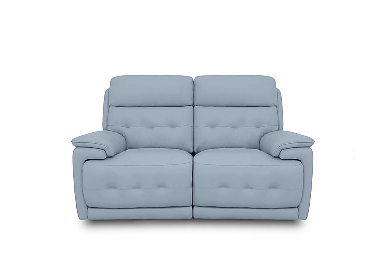 Brescia NC Leather 2 Seater Sofa with Power Recliner - Pearl Blue