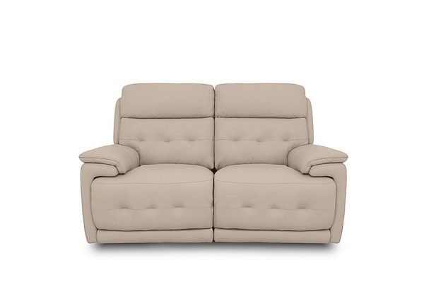 Brescia NC Leather 2 Seater Sofa with Power Recliner  NC Pebble | Bed Sava