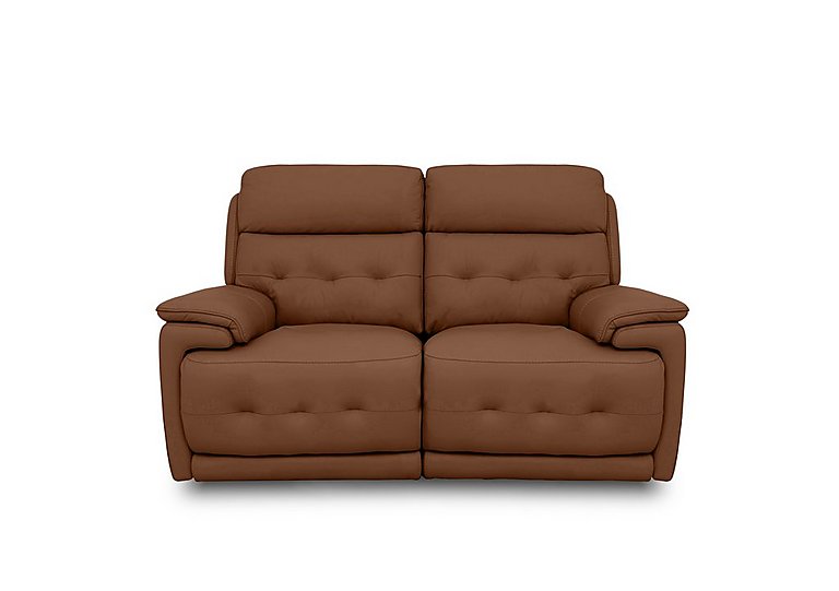 Brescia Leather 2 Seater Sofa with Power Recliner - Warm Brown