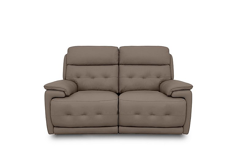 Brescia Leather 2 Seater Sofa with Power Recliner - Fawn