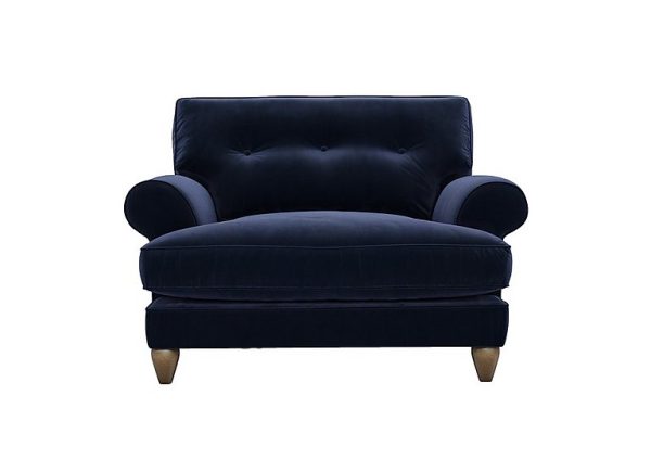 The Lounge Co  Bronwyn Fabric Classic Back Snuggler  Midnight Indigo | Bed Sava
