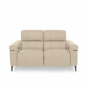 World of Leather  Homestage NC Leather 2 Seater Power Recliner Sofa with Power Headrests  NC Bisque | Bed Sava