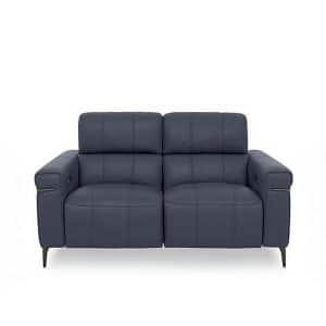 World of Leather  Homestage NC Leather 2 Seater Power Recliner Sofa with Power Headrests  NC Ocean Blue | Bed Sava
