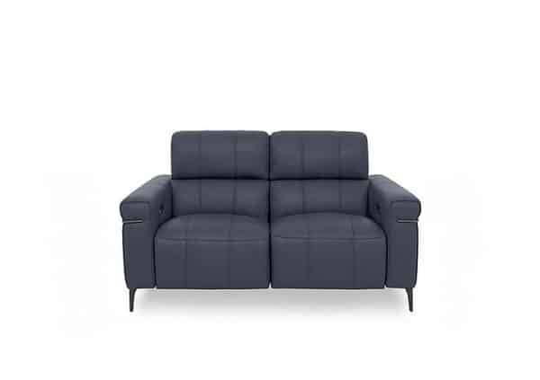 World of Leather  Homestage NC Leather 2 Seater Power Recliner Sofa with Power Headrests  NC Ocean Blue | Bed Sava