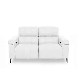 World of Leather  Homestage NC Leather 2 Seater Power Recliner Sofa with Power Headrests  NC Star White | Bed Sava