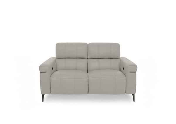 World of Leather  Homestage NC Leather 2 Seater Power Recliner Sofa with Power Headrests  Feather | Bed Sava