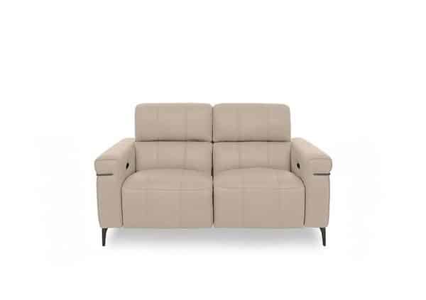 World of Leather  Homestage NC Leather 2 Seater Power Recliner Sofa with Power Headrests  NC Pebble | Bed Sava
