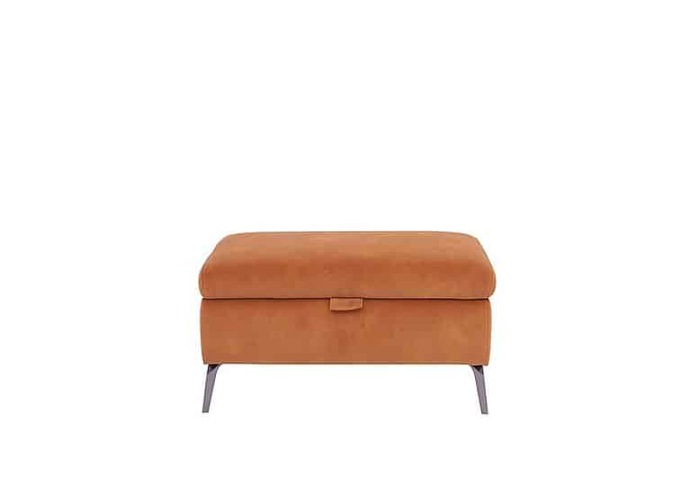 Jude Fabric Storage Footstool - Pumpkin Dexter