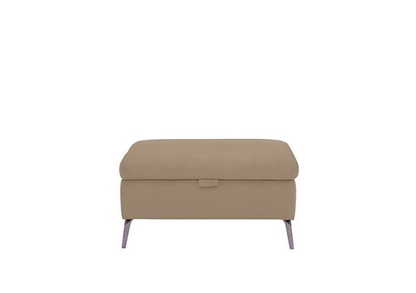 Jude Leather Storage Footstool  Montana Barley | Bed Sava