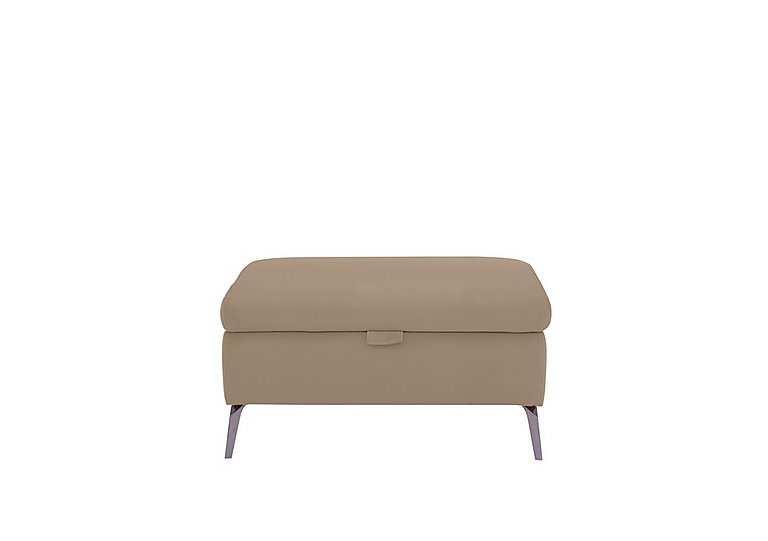 Jude Leather Storage Footstool - Montana Barley