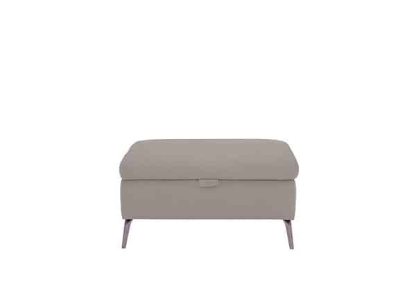 Jude Leather Storage Footstool  Lead Grey | Bed Sava
