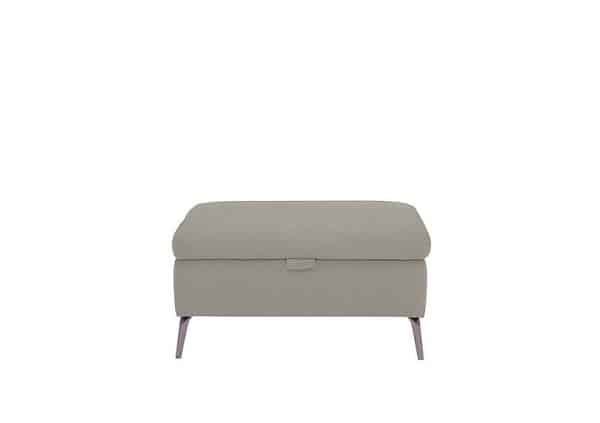 Jude Leather Storage Footstool  New Grey | Bed Sava