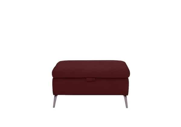 Jude Leather Storage Footstool  Montana Ruby | Bed Sava