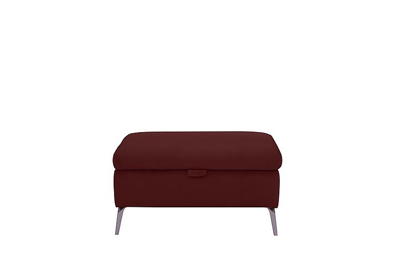 Jude Leather Storage Footstool - Montana Ruby