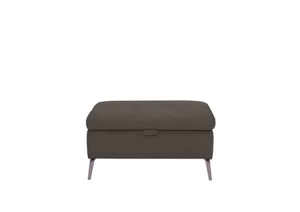 Jude Leather Storage Footstool  Montana Storm | Bed Sava