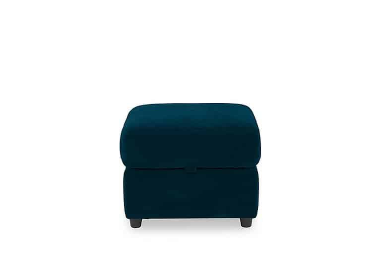 Dublin Fabric Storage Footstool - Dark Blue