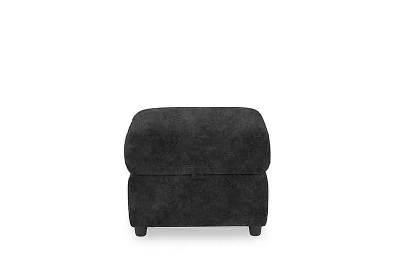 Dublin Fabric Storage Footstool - Marble Dark Grey