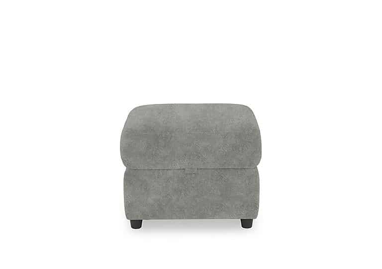 Dublin Fabric Storage Footstool - Marble Light Grey
