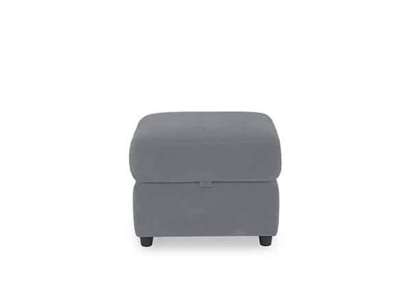 Dublin Fabric Storage Footstool  Velvet Grey | Bed Sava