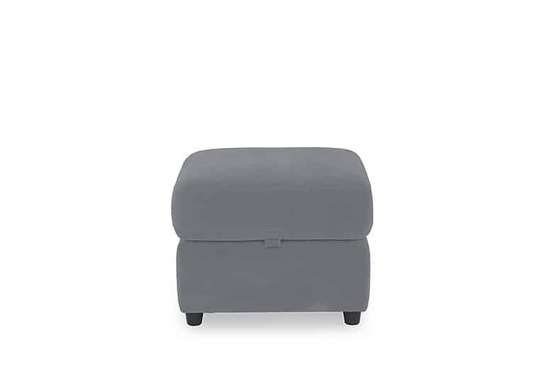 Dublin Fabric Storage Footstool - Velvet Grey