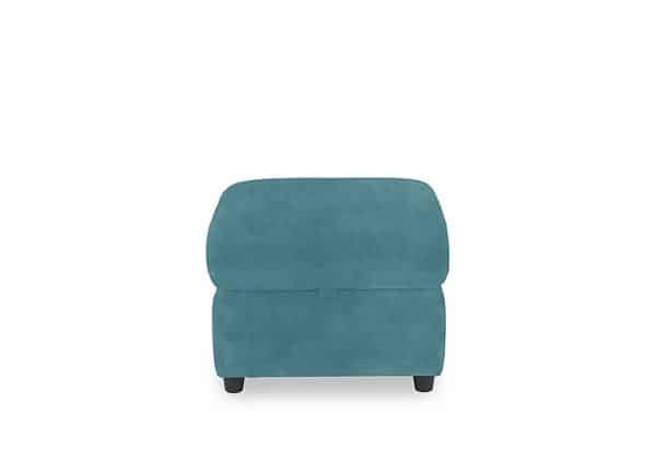 Dublin Fabric Storage Footstool  Velvet Blu | Bed Sava