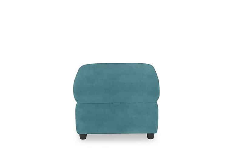 Dublin Fabric Storage Footstool - Velvet Blu