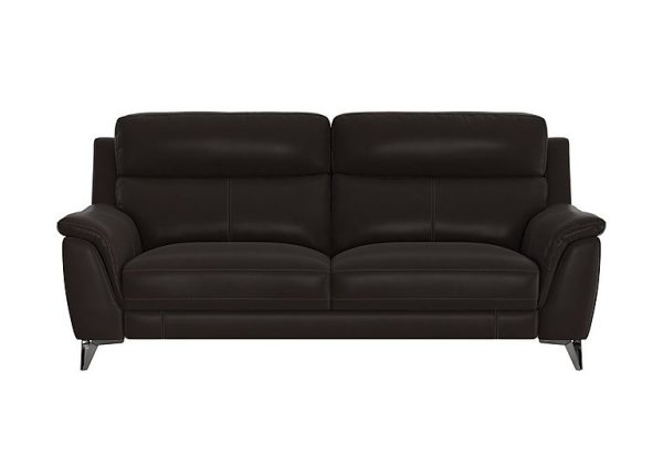 Contempo 3 Seater BV Leather Sofa  Dark Chocolate | Bed Sava