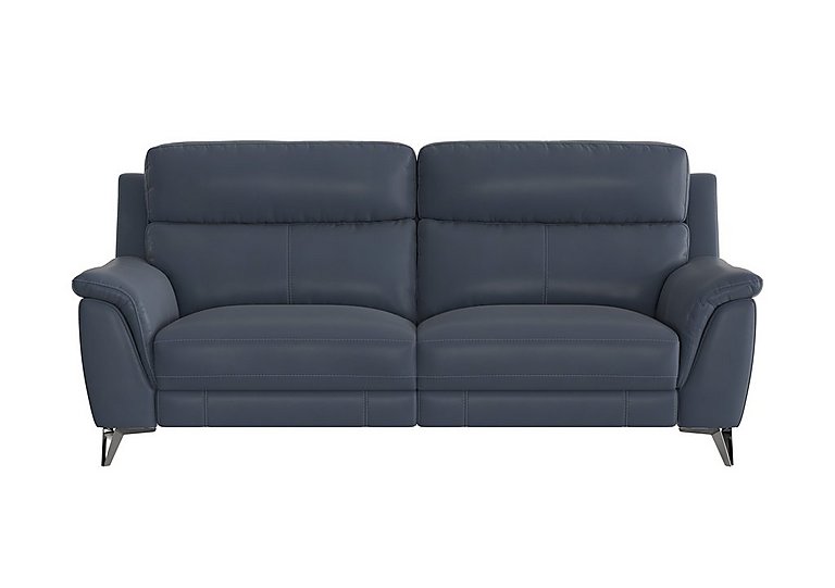 Contempo 3 Seater BV Leather Power Recliner Sofa - BV Ocean Blue