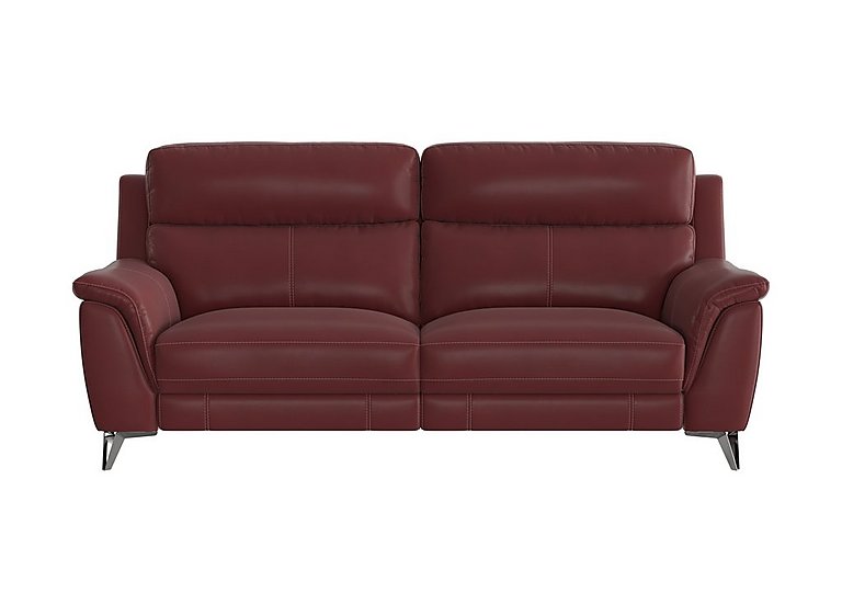 Contempo 3 Seater BV Leather Power Recliner Sofa - BV Deep Red
