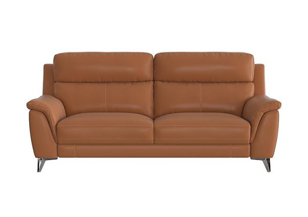 Contempo 3 Seater NC Leather Power Recliner Sofa  Pecan Brown | Bed Sava