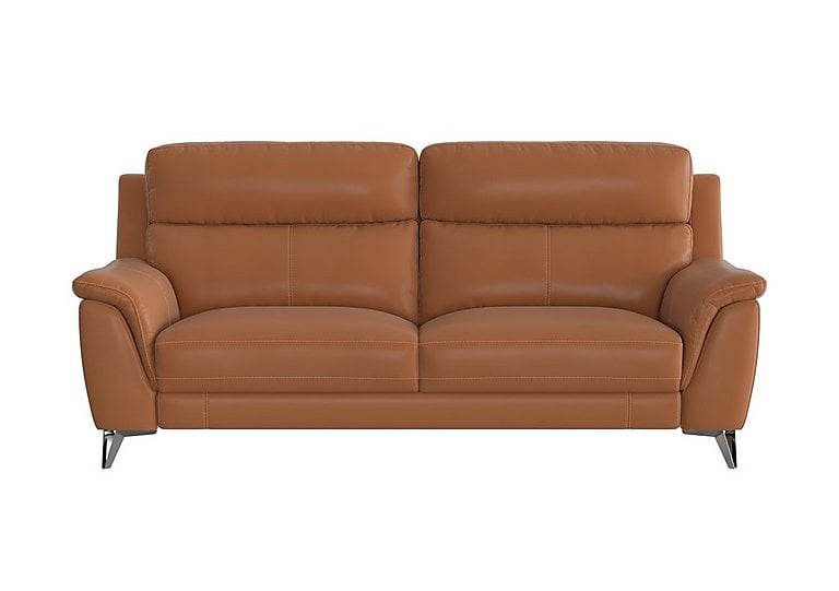 Contempo 3 Seater NC Leather Power Recliner Sofa - Pecan Brown