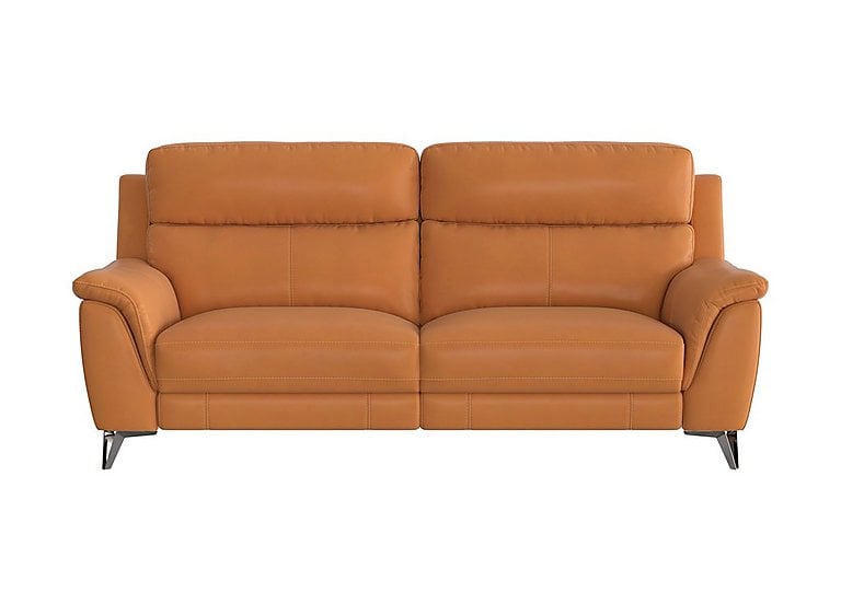 Contempo 3 Seater NC Leather Power Recliner Sofa - NC Honey Yellow