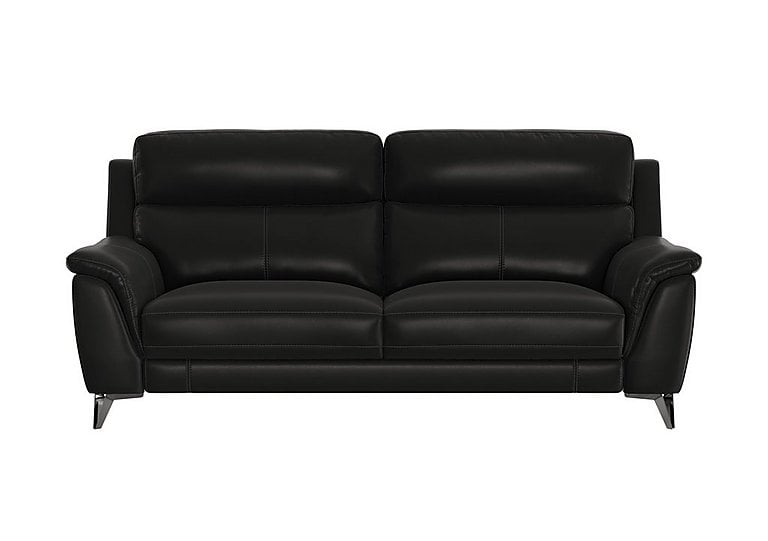 Contempo 3 Seater NC Leather Sofa - Black