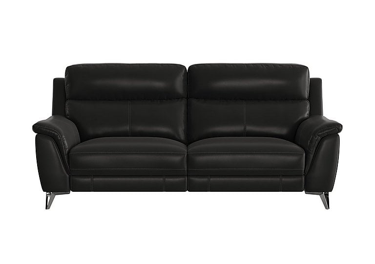 Contempo 3 Seater NC Leather Power Recliner Sofa - Black