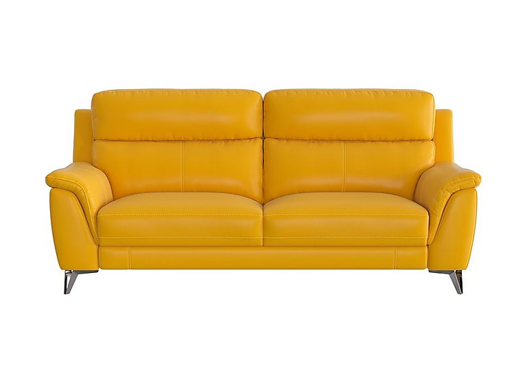 Contempo 3 Seater NC Leather Sofa - Sunflower