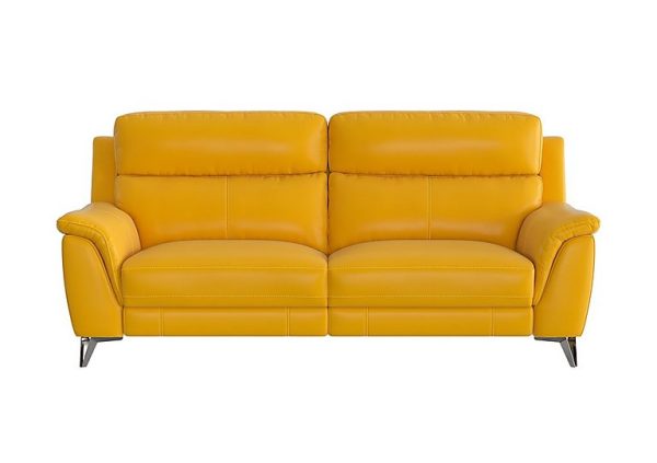 Contempo 3 Seater NC Leather Power Recliner Sofa  Sunflower | Bed Sava