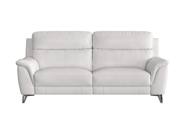Contempo 3 Seater NC Leather Power Recliner Sofa  NC Star White | Bed Sava