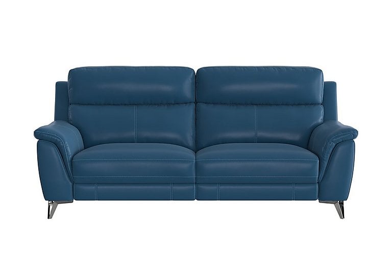 Contempo 3 Seater NC Leather Sofa - Carribean Sea
