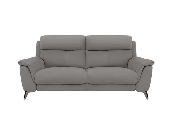 Contempo 3 Seater NC Leather Sofa  Sleet | Bed Sava