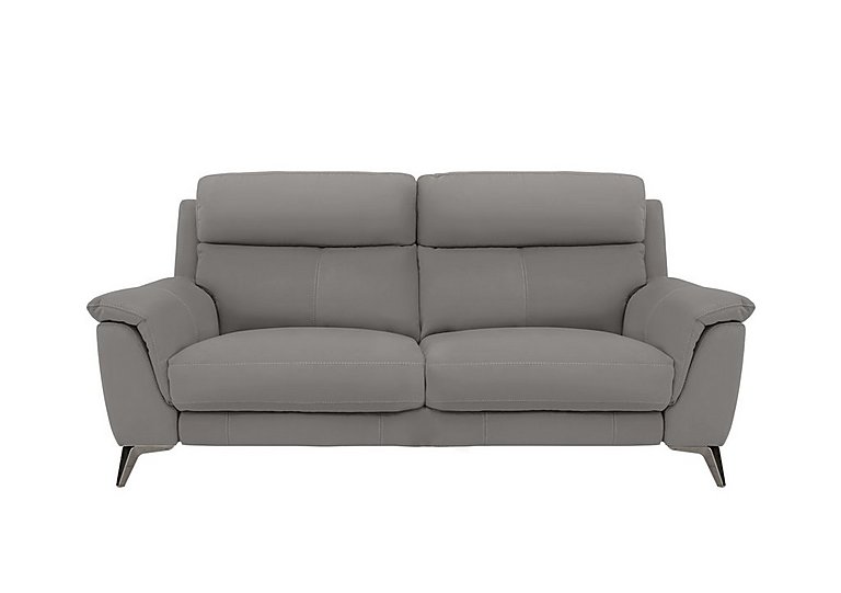 Contempo 3 Seater NC Leather Sofa - Sleet