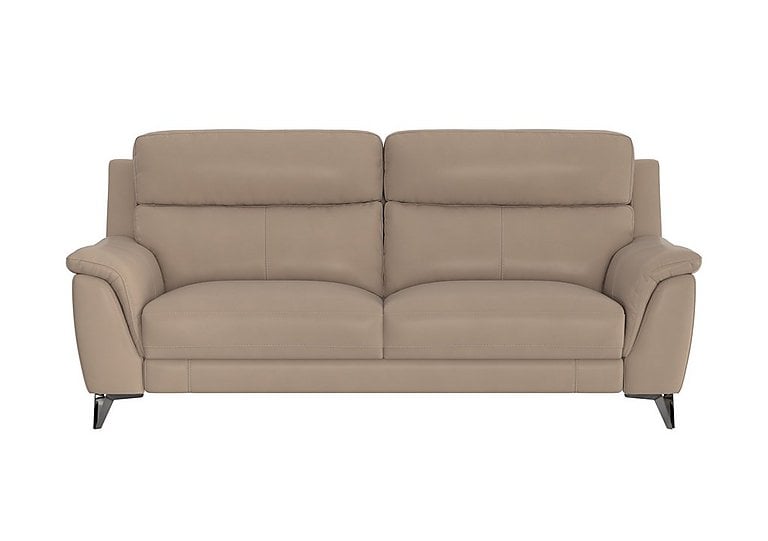 Contempo 3 Seater NC Leather Sofa - NC Pebble