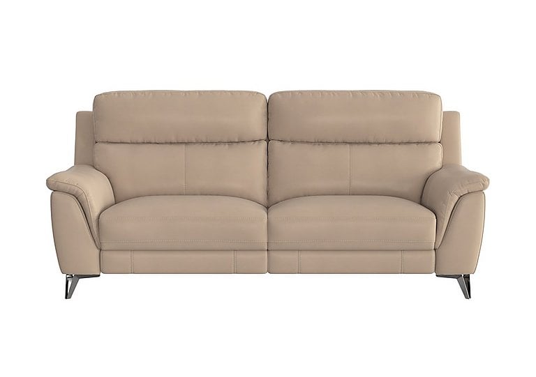 Contempo 3 Seater NC Leather Power Recliner Sofa - NC Pebble