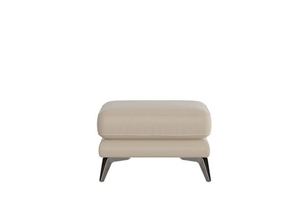Contempo BV Leather Footstool  Dapple Grey | Bed Sava