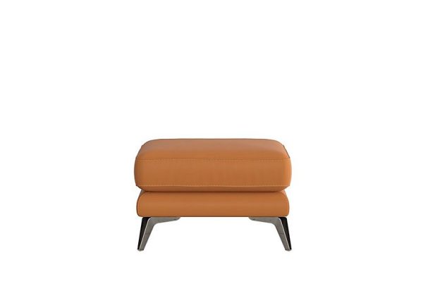 Contempo BV Leather Footstool  BV Honey Yellow | Bed Sava