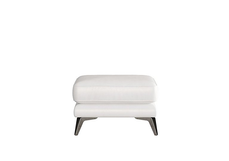 Contempo BV Leather Footstool - BV Star White
