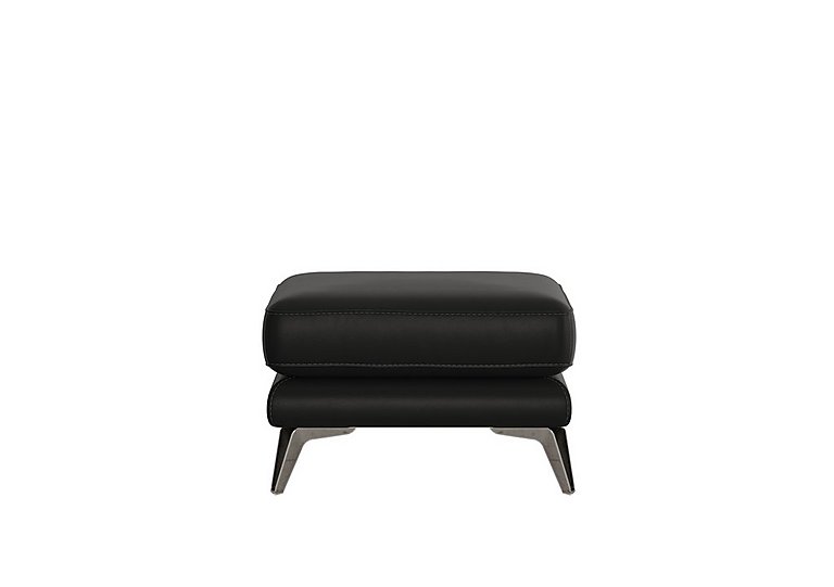 Contempo NC Leather Footstool - Black