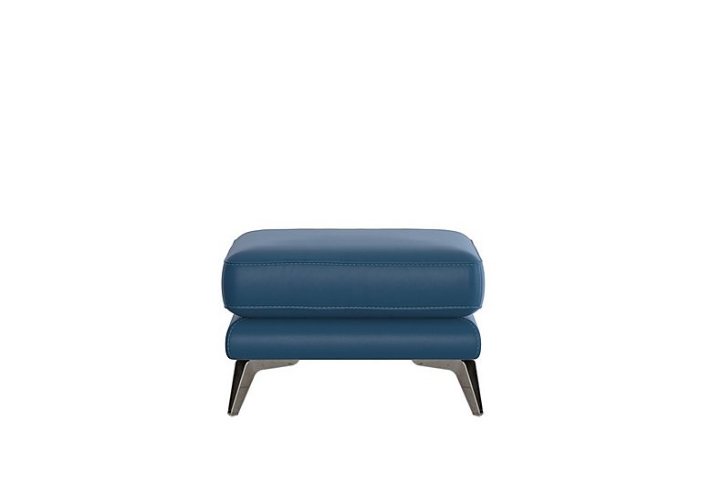Contempo NC Leather Footstool - Carribean Sea