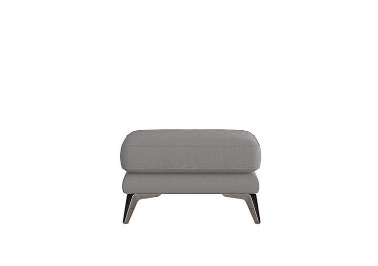 Contempo NC Leather Footstool - Sleet