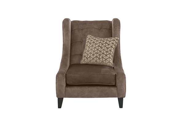Ariana Fabric Accent Armchair with Chrome Insert  Dapple Chocolate with Chrome Insert | Bed Sava