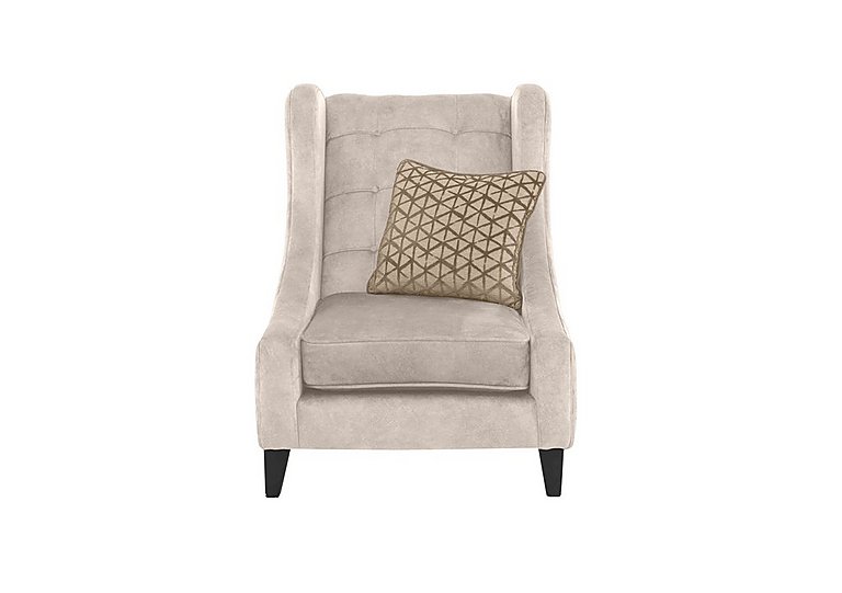 Ariana Fabric Accent Armchair with Chrome Insert - Dapple Cream with Chrome Insert